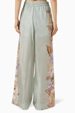 パンツ ZIMMERMANN Mint Green Silk Coco Pyjama Pant Buy Zimmermann Green Coco Printed Pants in Silk For Women