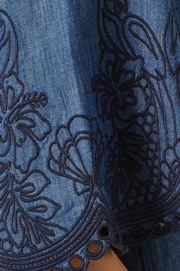 Buy Zimmermann Blue Coco Embroidered Dress in Denim For Women Online |  Ounass Oman