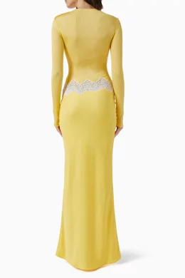 chinese dress ladies Christopher Esber Brown Verner Open Twist Lace Dress