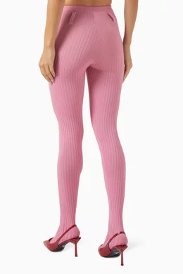 Buy Prada Pink Rib-knit Tights in Cotton For Women Online