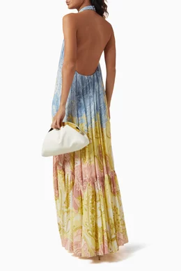 knee length dresses for ladies Eliza Fuchsia Maxi Pleated Chiffon Maxi Dress L (10-12 US) main image 1