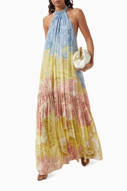 Buy Hemant & Nandita Multicolour Fiza Open-back Maxi Dress in Viscose For  Women Online | Ounass Oman