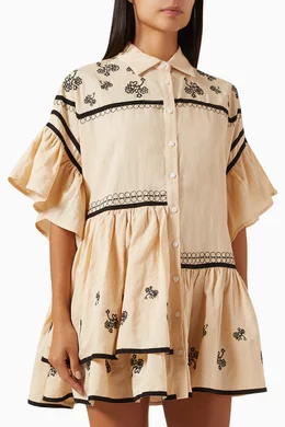 chinese dress ladies Chocolate Brown Silk Asymmetrical Mini Genoa Dress XXS