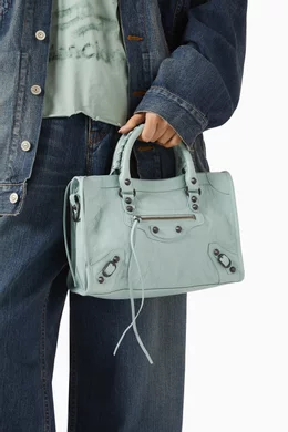 Buy Balenciaga Green Small Le City Bag in Arena Lamsbkin For Women