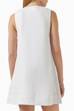 Buy Posse Neutral Nancy Mini Dress in Linen For Women Online | Ounass Oman