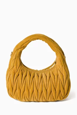 Buy Miu Miu Brown Mini Matelassé Wander Bag in Suede For Women