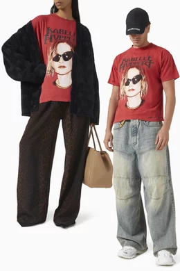 Buy Balenciaga Red Unisex Isabelle Boxy T-shirt in Cotton For