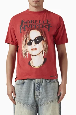 Buy Balenciaga Red Unisex Isabelle Boxy T-shirt in Cotton For