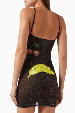 leslie amon tutti frutti beaded mini dress Leslie Amon Tutti Frutti Beaded Mini Dress