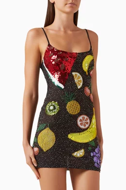 leslie amon tutti frutti beaded mini dress Buy Leslie Amon Black Sparkly Tutti Frutti Mini Dress in Mesh For Women  Online