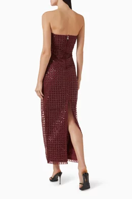 Buy Rotate Birger Christensen Red Beaded Tube Maxi Dress For Women Online |  Ounass Oman