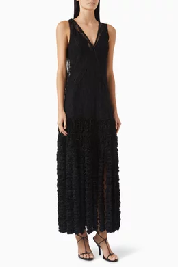 Buy Alexis Black Jeysa Fringe-hem Dress in Lace For Women Online