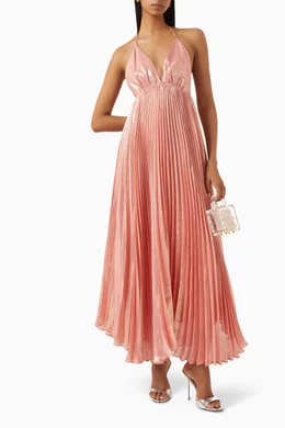 Adalyn Halter Maxi Dress in Silk-blend
