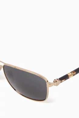 BURBERRY PILOT GOLD-TONE METAL AVIATORS WITH 2 TONE DESIGN DETAILING ON LENSES s-l400.jpg main image 3