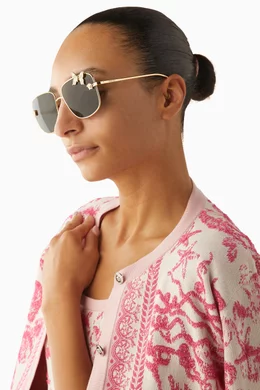 Buy Versace Black Medusa Butterfly Square Sunglasses in Gold  display picture 1