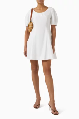 Buy Theory White Puff-sleeve Mini Dress For Women Online | Ounass Oman