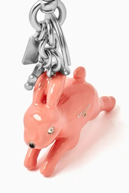 Buy Coach Pink Bunny Bag Charm in Silver-tone Metal For Women