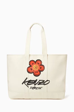 Buy KENZO Neutral Large Utility Tote Bag in Canvas For UNISEX