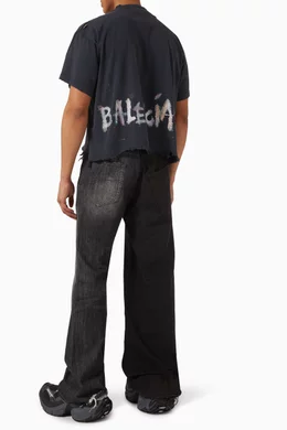 BALENCIAGA＊Tシャツ（NAIL POLISH IN JERSEY） Balenciaga Nail Polish T-shirt Medium Fit in Faded Black