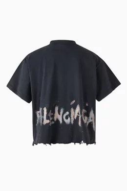 BALENCIAGA＊Tシャツ（NAIL POLISH IN JERSEY） Buy Balenciaga Black Nail Polish Cropped T-shirt in Vintage