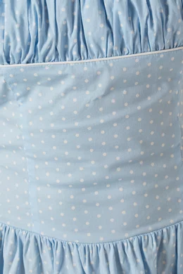 frankies bikinis blue polka dot dress Frankies Bikinis - Madeleine Polka Dot Maxi Dress main image 1