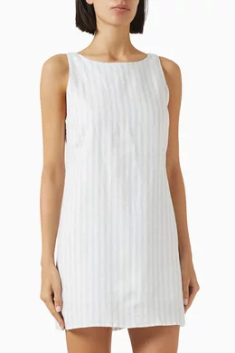 donna karan linen dress Donna Karan Women's Linen Blend Shirtdress - Multi - Size 16 main image 0