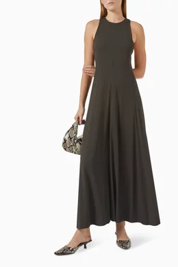 green emerald velvet dress St. Agni | Silk Slip Dress main image 1