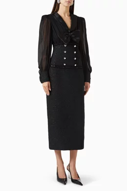 Buy Alessandra Rich Black Sequin-embellished Bow Dress in Tweed For Women  Online | Ounass Oman