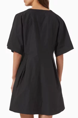 Buy COS Black Pleated A-line Mini Dress For Women Online | Ounass Oman