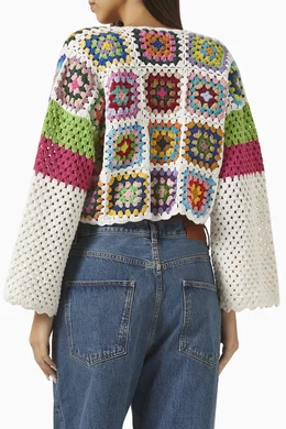Buy Jessica K White Saray Cropped Jacket in Crochet For Women