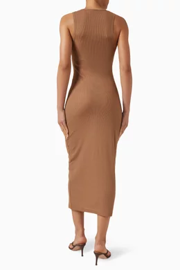 Buy Wardrobe.NYC Brown Racer Maxi Dress in Cotton-jersey For Women Online |  Ounass Oman