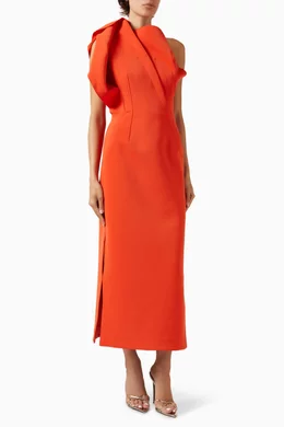 Buy Acler Orange Hawkley Midi Dress For Women Online | Ounass Oman