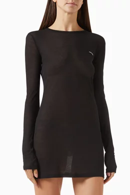 Buy Miu Miu Black Ribbed Mini Dress in Jersey-knit For Women Online |  Ounass Oman