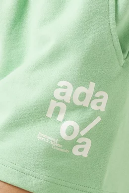 【ADANOLA】Ace Sweat Shorts Ace Sweat Shorts - Kiwi Green/Marshmallow White