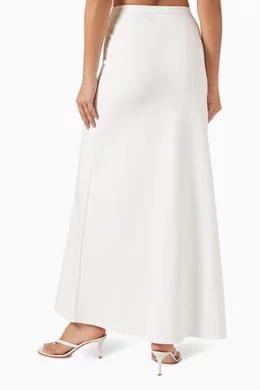 Buy Max Mara White Vernice Maxi Skirt in Viscose-jersey For