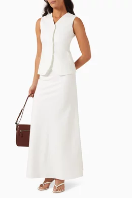 Buy Max Mara White Vernice Maxi Skirt in Viscose-jersey For