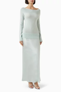 embroidery maxi dress LINEN LILY EMBROIDERY MAXI DRESS