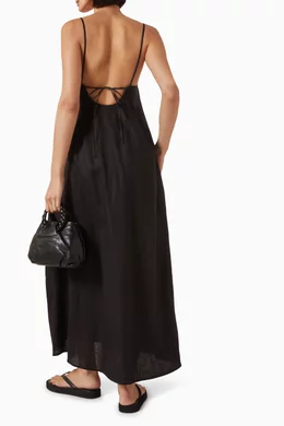 strapless open back dress Mariposa Plunge Cowl Neck Floor Length Dress in Ivory main image 1
