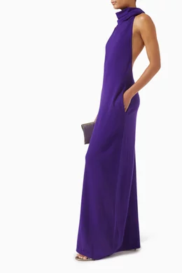 open lace back dress Airy Alpaca Easy Dress Purple / S / R122AS6450