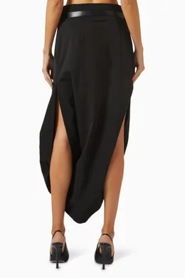 ワンピース JEAN PAUL GAULTIER Women Mid Skirts RO244BM07 0001 Black Jean-Paul GAULTIER FEMME Belted Zipper Wrap Skirt Size 40(K