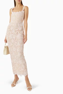 chinese dress ladies Sofina Lace Midi Dress – SAU LEE main image 0