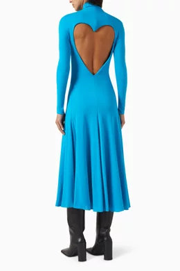 Buy Alaa Blue Heart Cut-out Dress in Jersey For Women Online | Ounass Oman
