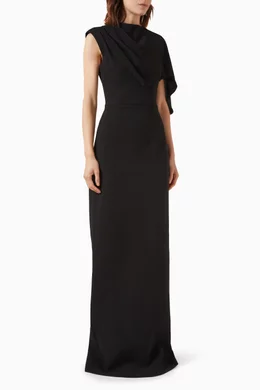Buy Rebecca Vallance Black Freyja Cape Gown For Women Online