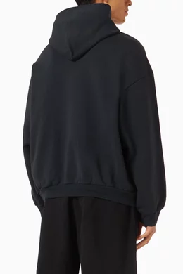 Buy Balenciaga Black Nano BB Medium Fit Hoodie in Dry Fleece