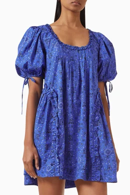 damson madder meri mini dress Damson Madder Meri Cotton Mini Dress