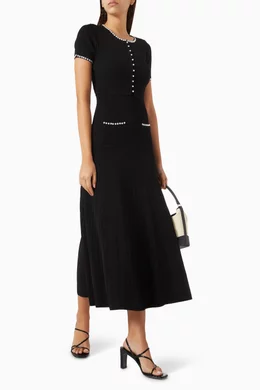 Buy SANDRO Black Beaded Maxi Dress in Knit For Women Online | Ounass Oman