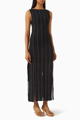 sandro fringed knit dress Sandro Pocca Embellished Knit Fringed Dress