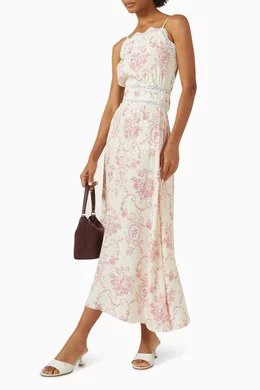 Buy SANDRO Pink Ballarat Lace-trim Maxi Dress in Viscose For Women Online |  Ounass Oman