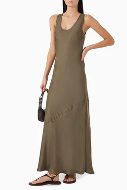 green emerald velvet dress ELENA BUTTERMILK LINEN MAXI DRESS  DISSH
