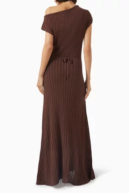 chinese dress ladies BOWIE WALNUT KNIT MAXI DRESS